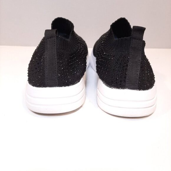 Alia Womens Size 8 Black Glitter Shoes Sparkle Studded Casual Slip On Sneakers - Picture 7 of 14